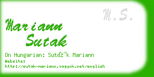 mariann sutak business card